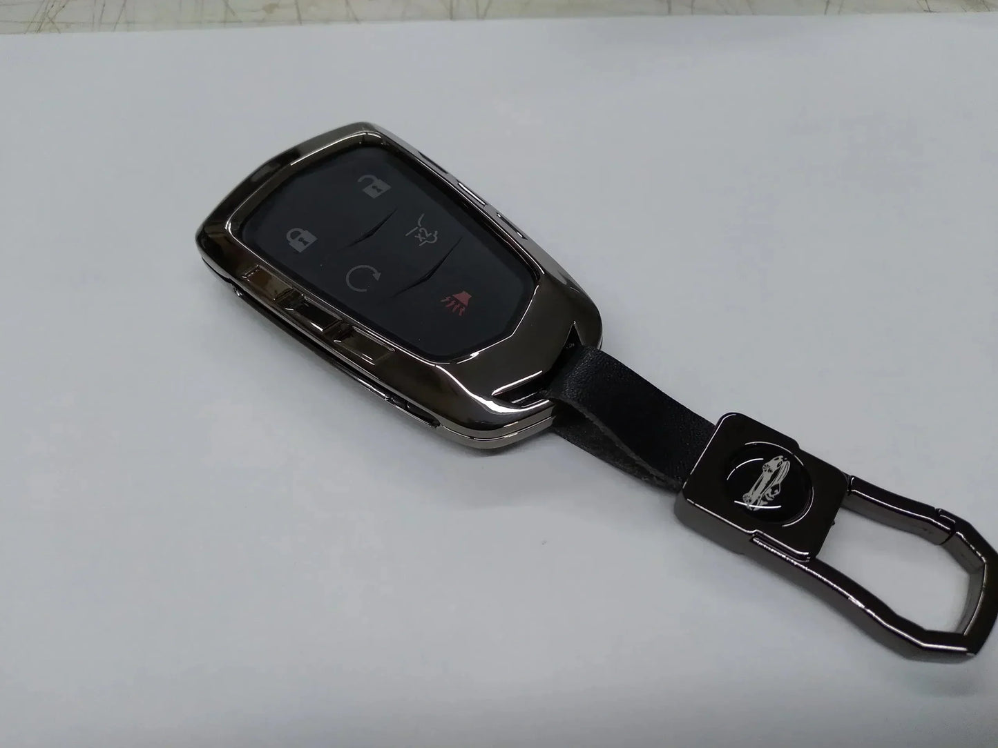 Cadillac XT5 Cadillac Silver Key FOB Cover With Key Chain