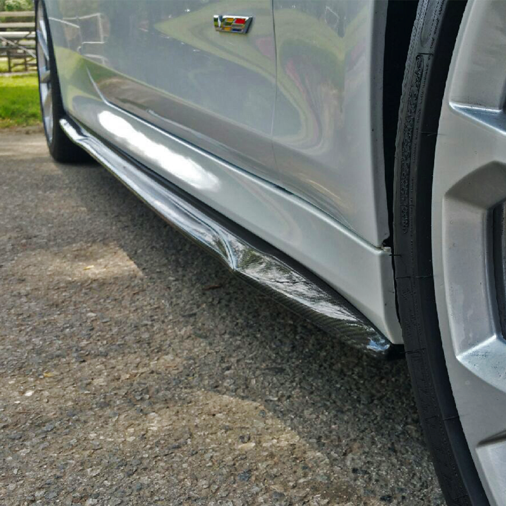 ATS-V Side Splitters in Genuine Carbon Fiber – Savage Cadillac