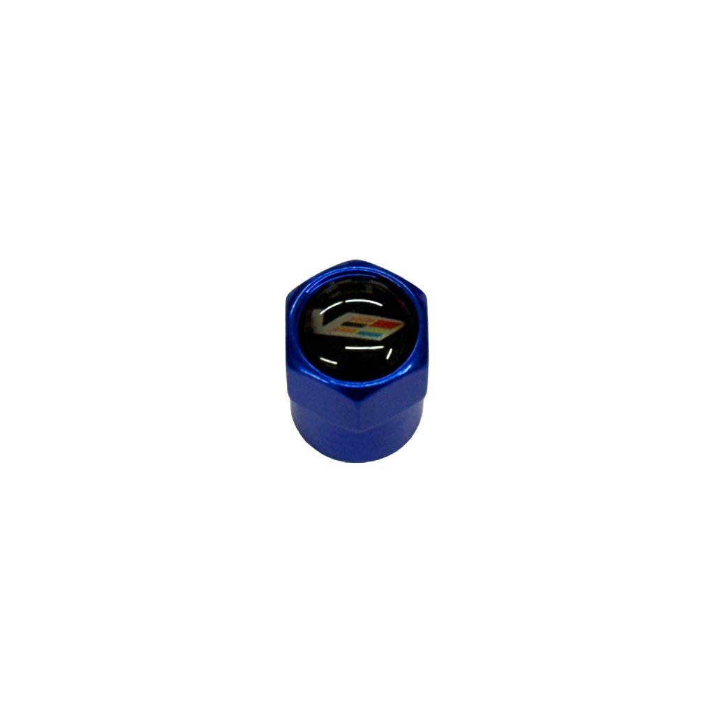 Cadillac "V-Series" Metallic Blue Valve Stem Caps
