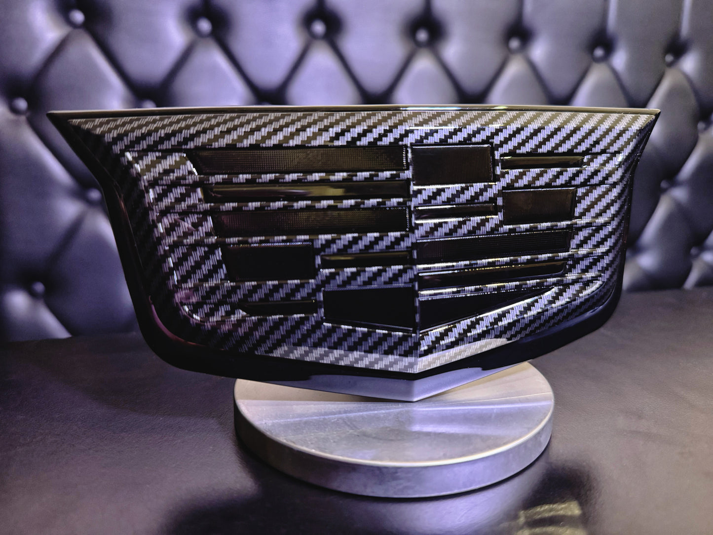 CT4-V Front Carbon Fiber Cadillac Shield Emblem w/Black Center