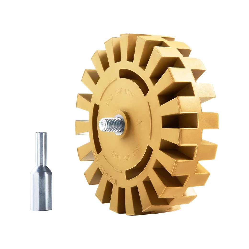 Automotive 4" Slotted Rubber Wheel Adhesive Remover Tool