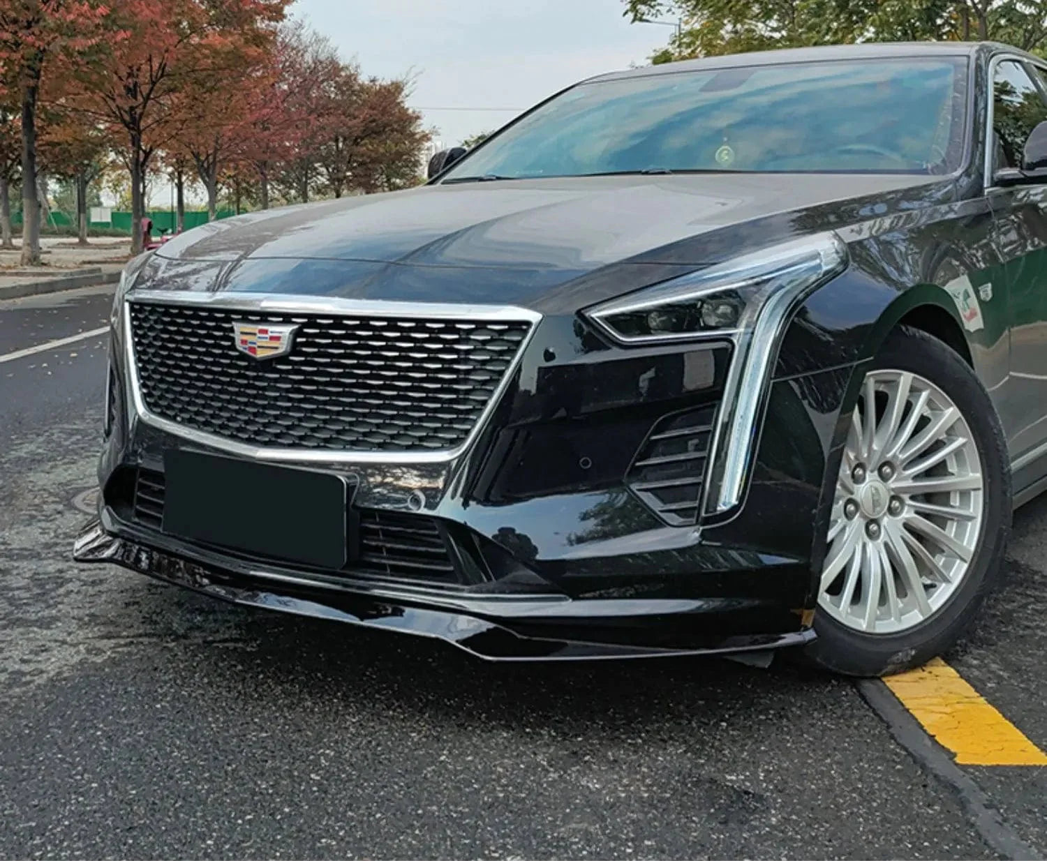 For Cadillac CT4 CT5 Front Bumper Lip Spoiler Splitter+Side Skirt Rear For Cadillac CT4 CT5 Front Bumper Lip Spoiler Splitter+Side Skirt Rear