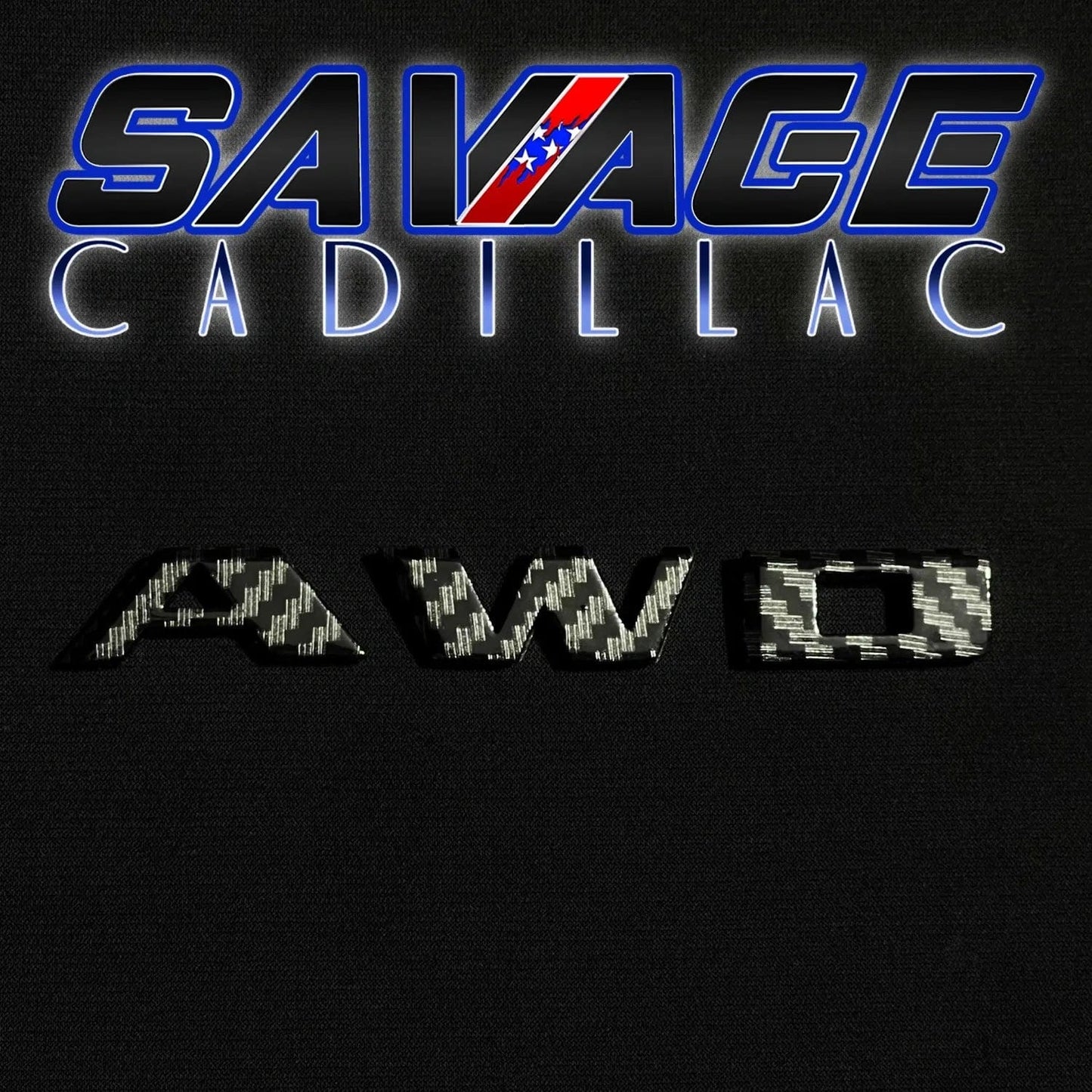 Cadillac "AWD" Genuine Carbon Fiber Letter Badging