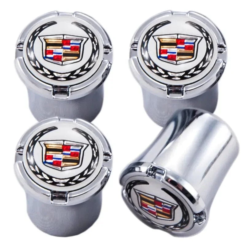 Cadillac "Crest & Wreath" Logo Chrome Valve Stem Caps