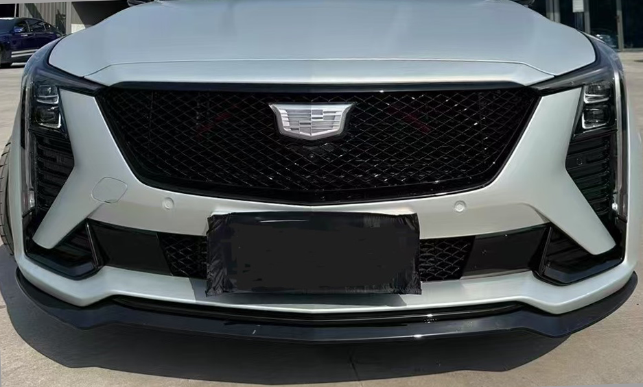 2025+ CT5 Front Performance Splitter in Genuine Carbon Fiber or Gloss Black Fiber Glass