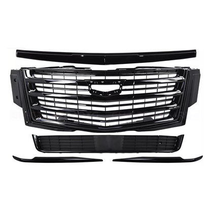 2015-2020 Escalade Gloss Black Complete Front End Grille and Trim Kit