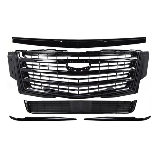 2015-2020 Escalade Gloss Black Complete Front End Grille & Trim Kit