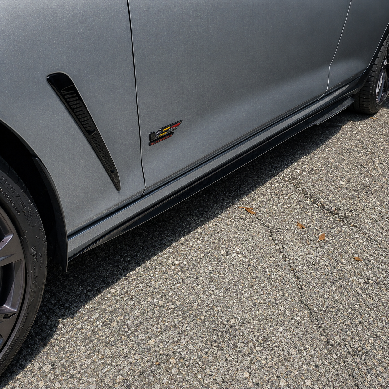 CT4-V Blackwing "Spec-2" Style Side Splitters in Genuine Carbon Fiber or Gloss Black