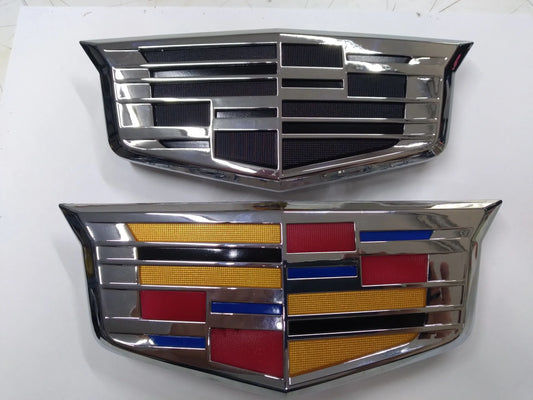 2015-'19 ATS Front Silver Cadillac Shield Emblem (Silver w/Black or w/Full Color Center)