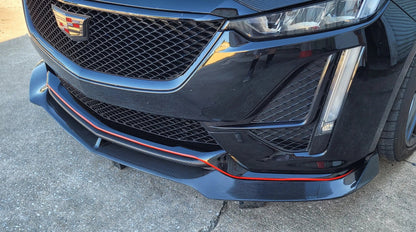 Cadillac CT5-V Front Splitter in Carbon Fiber or Gloss Black Fiber Glass