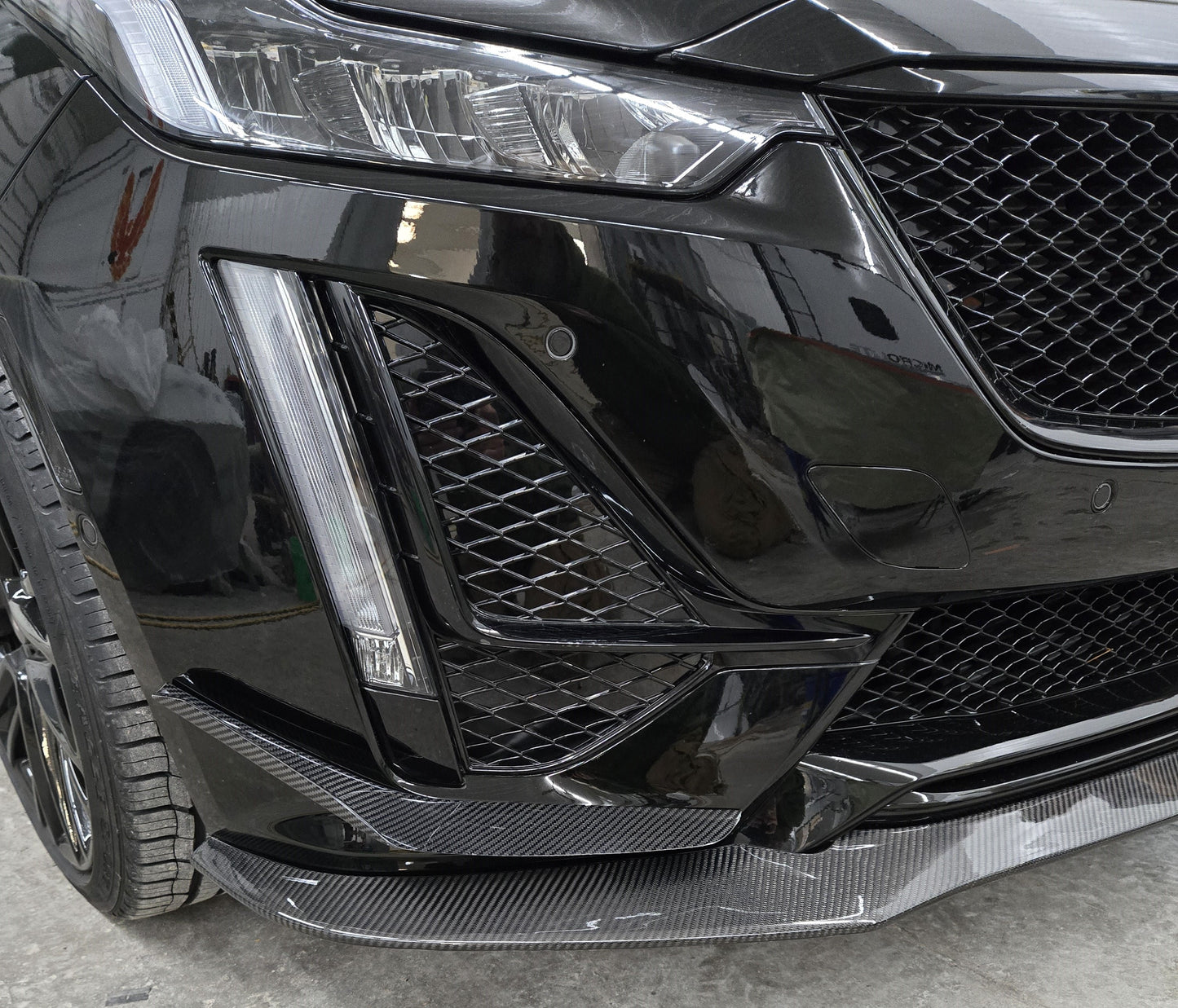 Cadillac CT5 Sport Performance Canards in Genuine Carbon Fiber or Gloss Black Fiber Glass