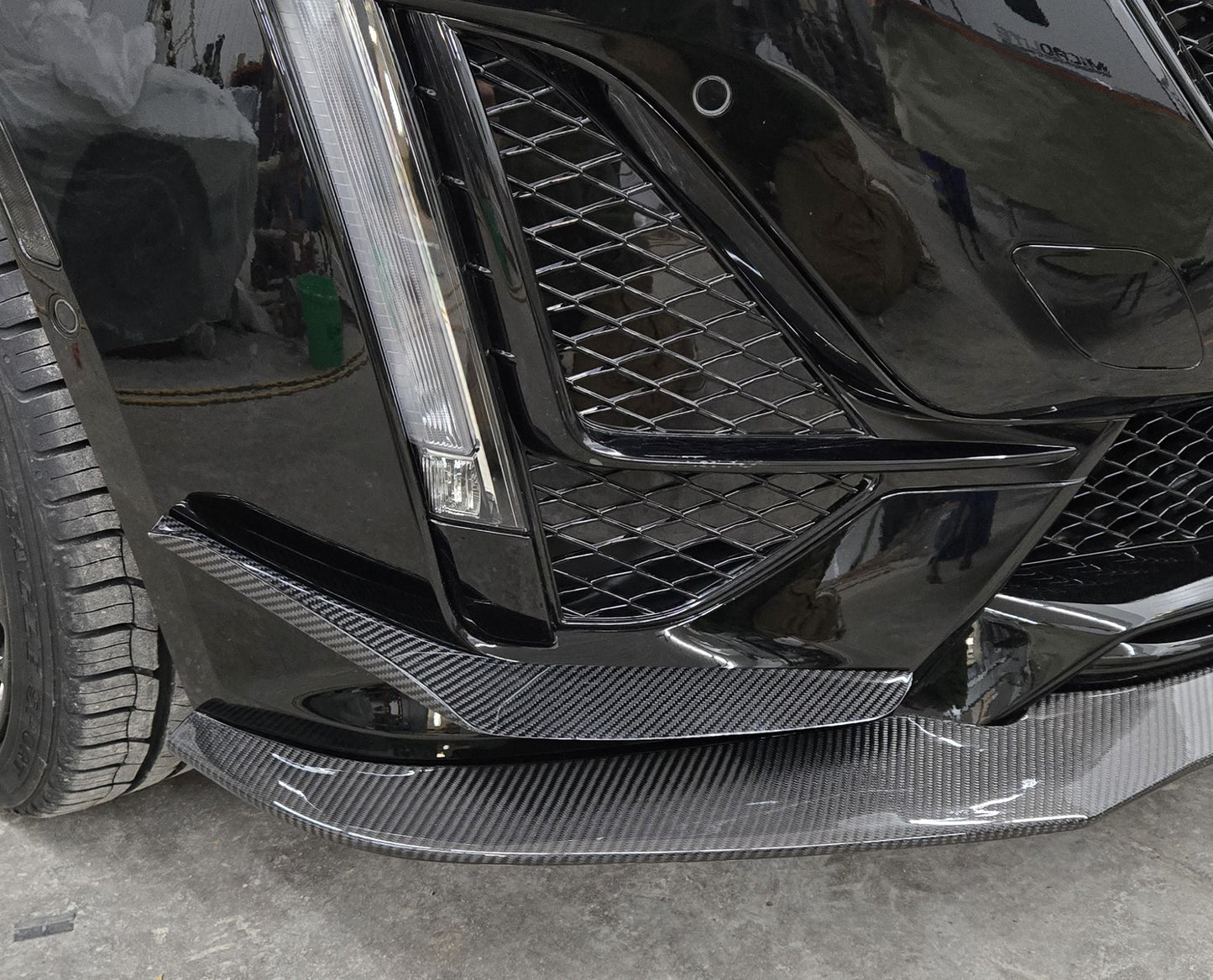 Cadillac CT5 Sport Performance Canards in Genuine Carbon Fiber or Gloss Black Fiber Glass