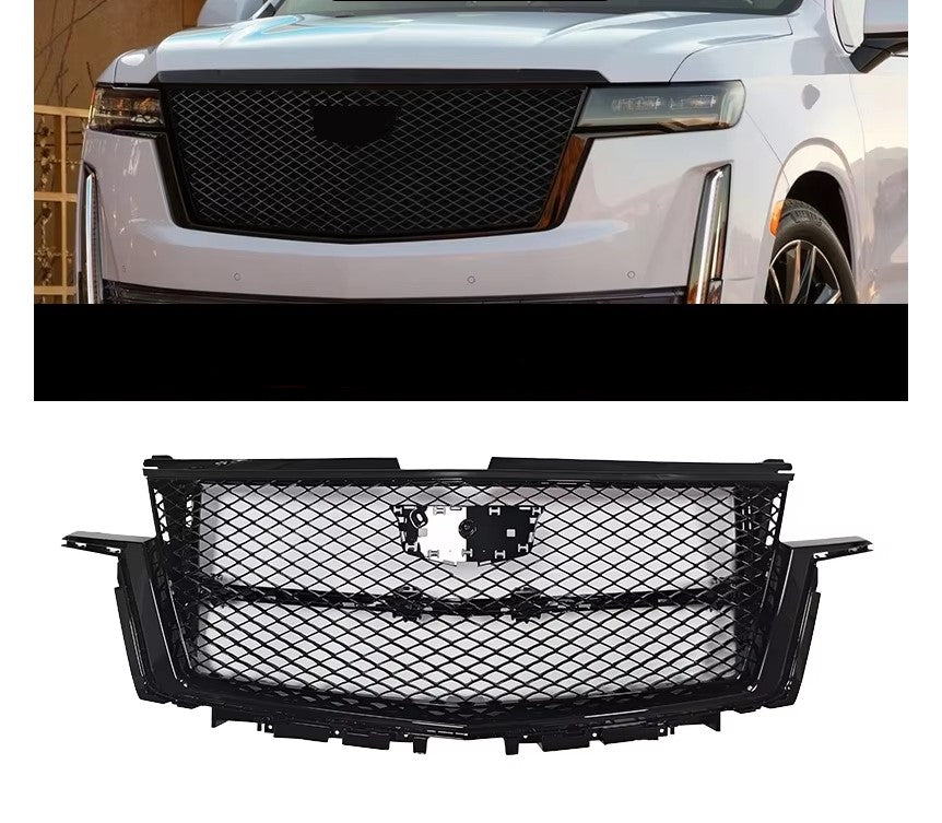 Black Mesh Front Bumper Grille For 2007-2013 Cadillac Escalade (Badgeless)