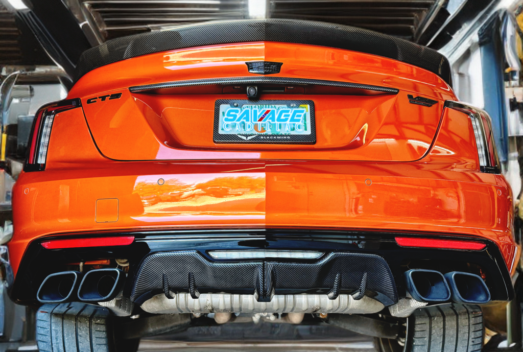 Cadillac CT5-V Blackwing carbon fiber rear diffuser center aftermarket parts mod for more laminar aero race OEM track