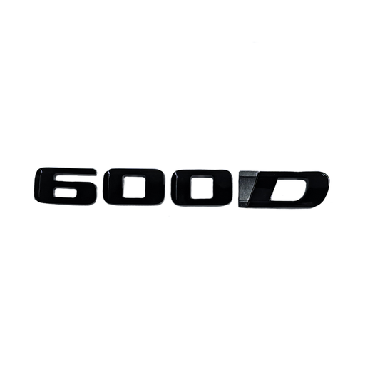 "600D" Gloss Black Letter Badging