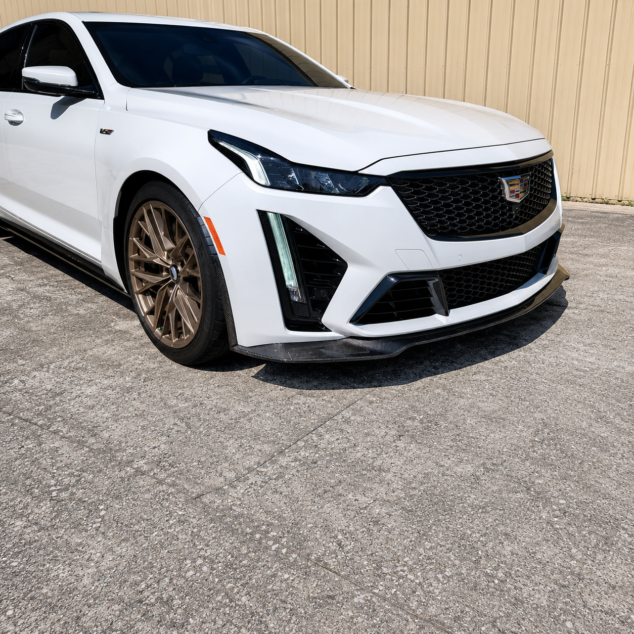 2022-'24 CT5-V Blackwing "Spec-2" Style Front Splitter & Wind Deflectors Package (Genuine Carbon Fiber or Gloss Black)