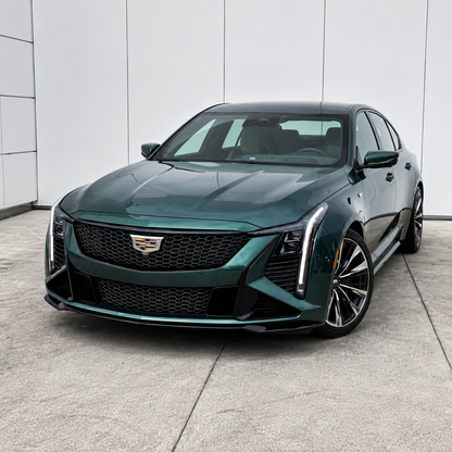 2025 + Cadillac CT5-V Blackwing aftermarket exterior racing performance carbon fiber of gloss black package upgrade front splitter package