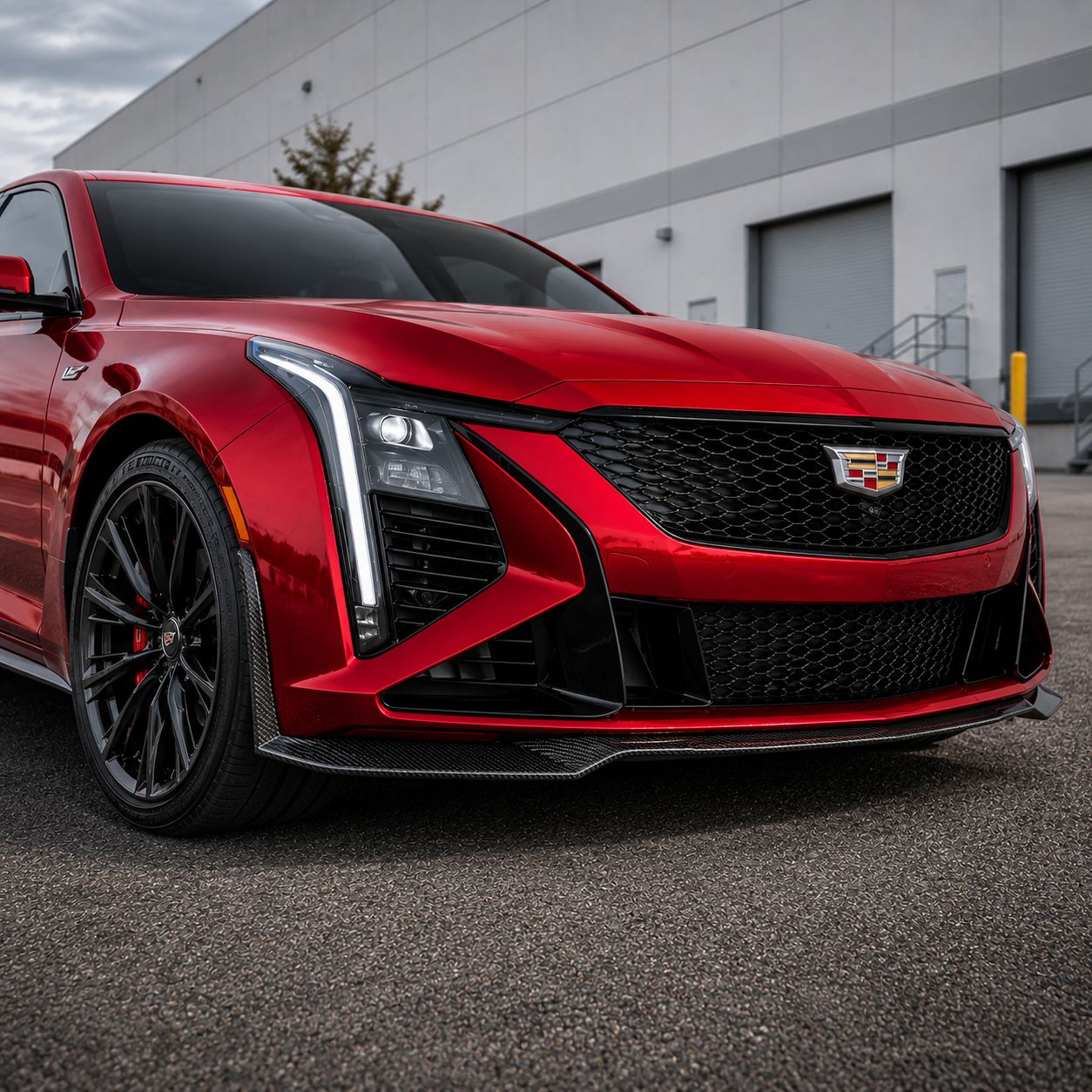 2025+ CT5-V Blackwing "Spec-2" Style Front Splitter & Wind Deflectors Package (Genuine Carbon Fiber or Gloss Black)