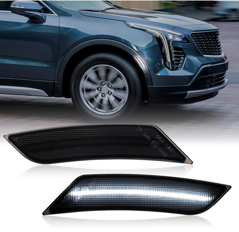 Cadillac XT4 Smoked w/ White LED Side Marker Lights