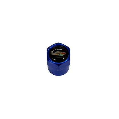Cadillac "V-Series" Metallic Blue Valve Stem Caps