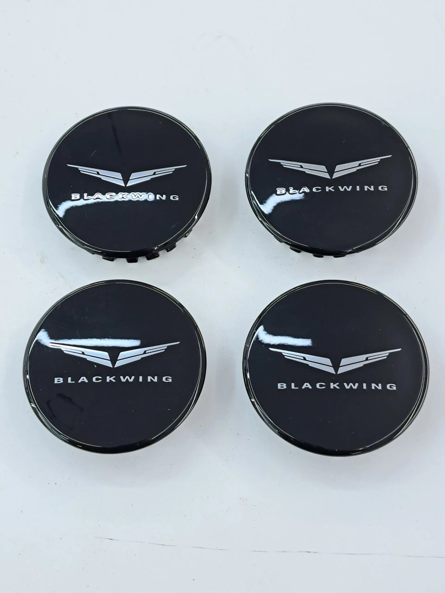 Cadillac "Blackwing" and "Wings" Logo Gloss Black Center Wheel Caps
