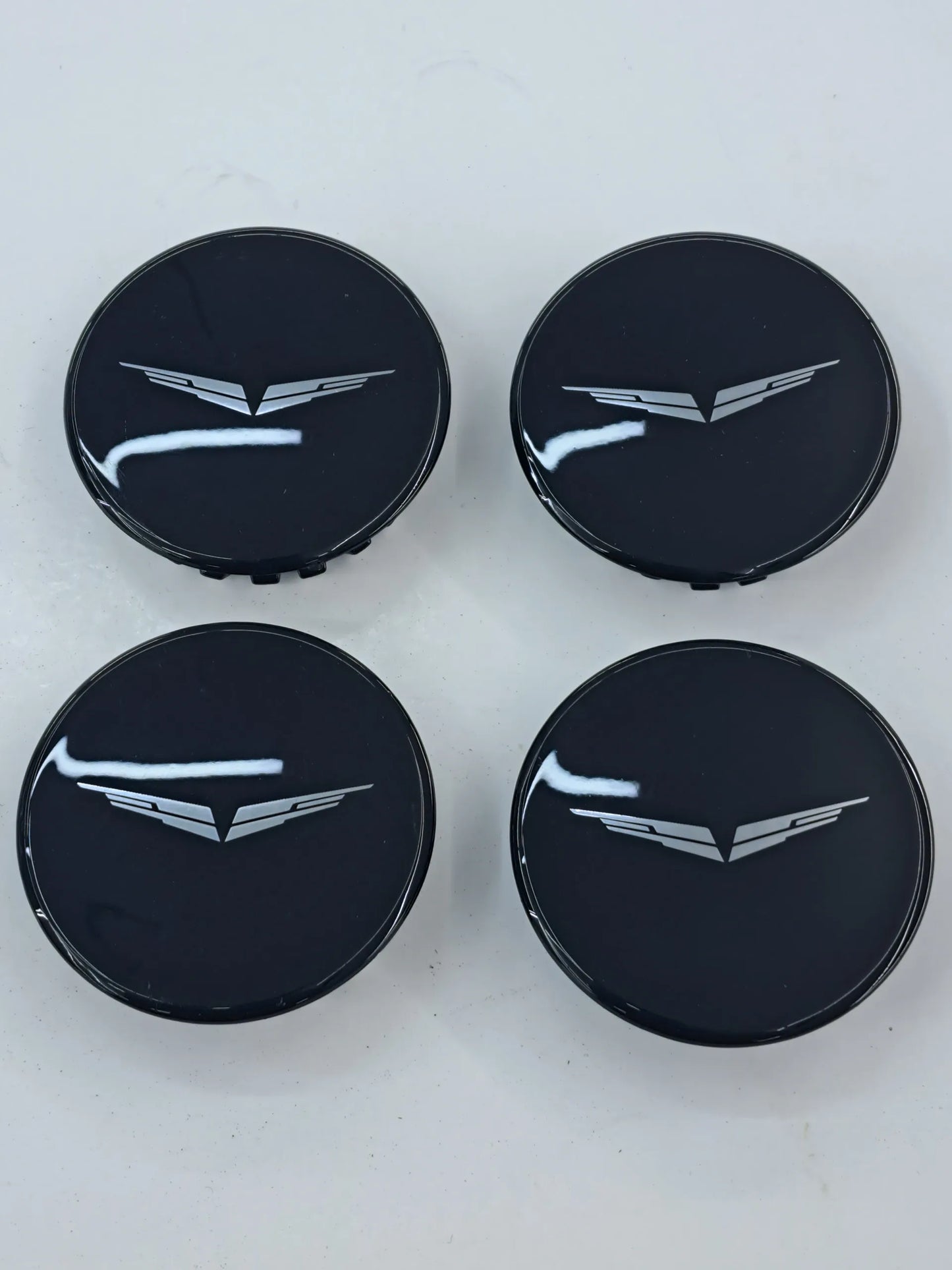 Cadillac Blackwing "Wings" Logo Gloss Black Center Wheel Caps