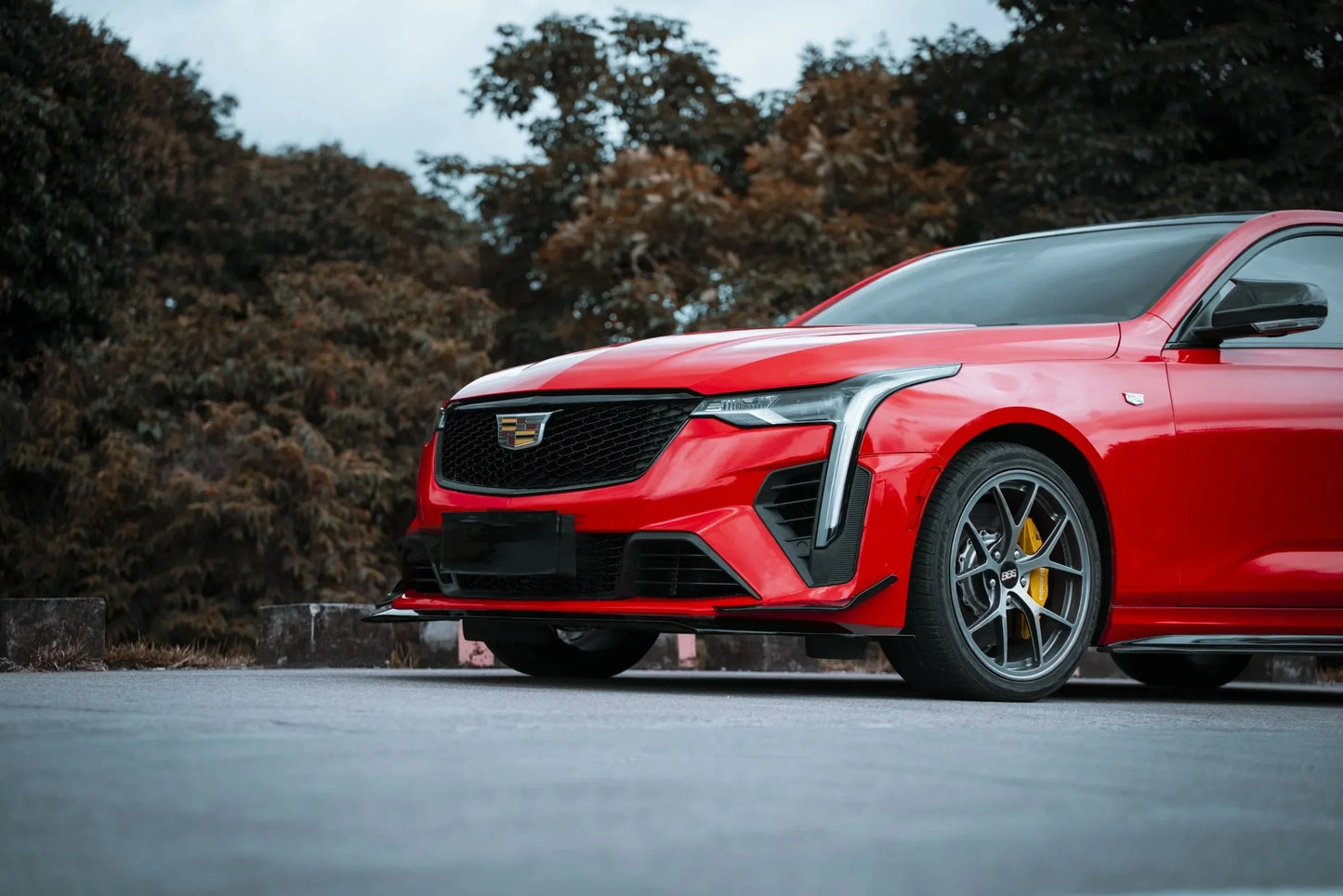 Cadillac CT4-V "Blackwing" 10 Piece Front End Conversion Kit w/ Gloss Back or Carbon Fiber Front Splitter