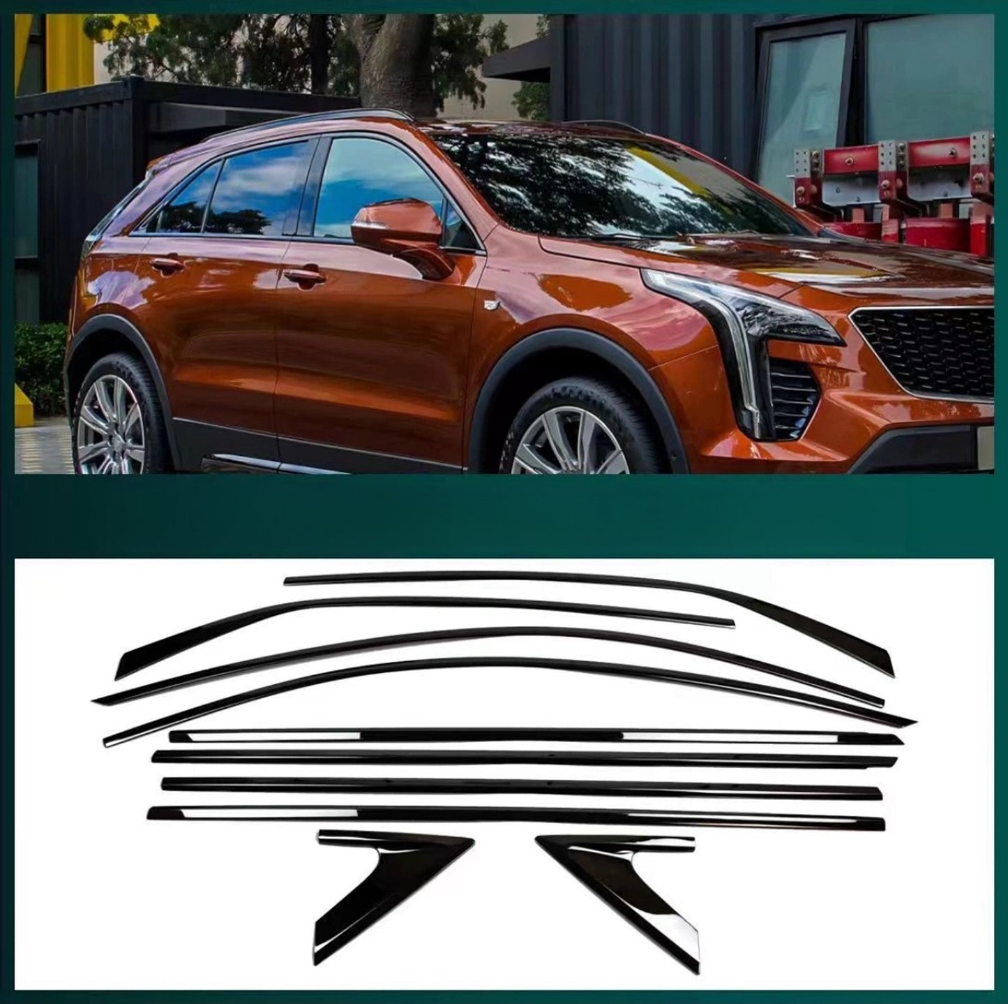 Cadillac XT4 Gloss Black Metal 10-Piece Window Trim Overlay Kit