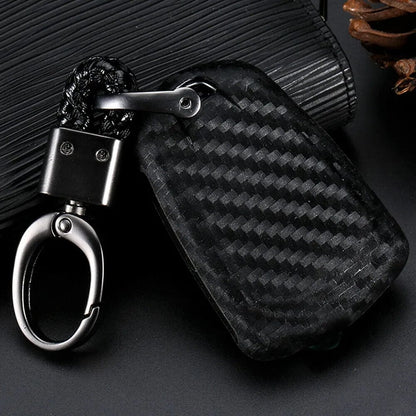 Cadillac CT6 Gen 3 Soft Carbon Fiber Key FOB Cover With Key Chain