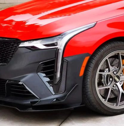 Cadillac CT4-V "Blackwing" 10 Piece Front End Conversion Kit w/ Gloss Back or Carbon Fiber Front Splitter