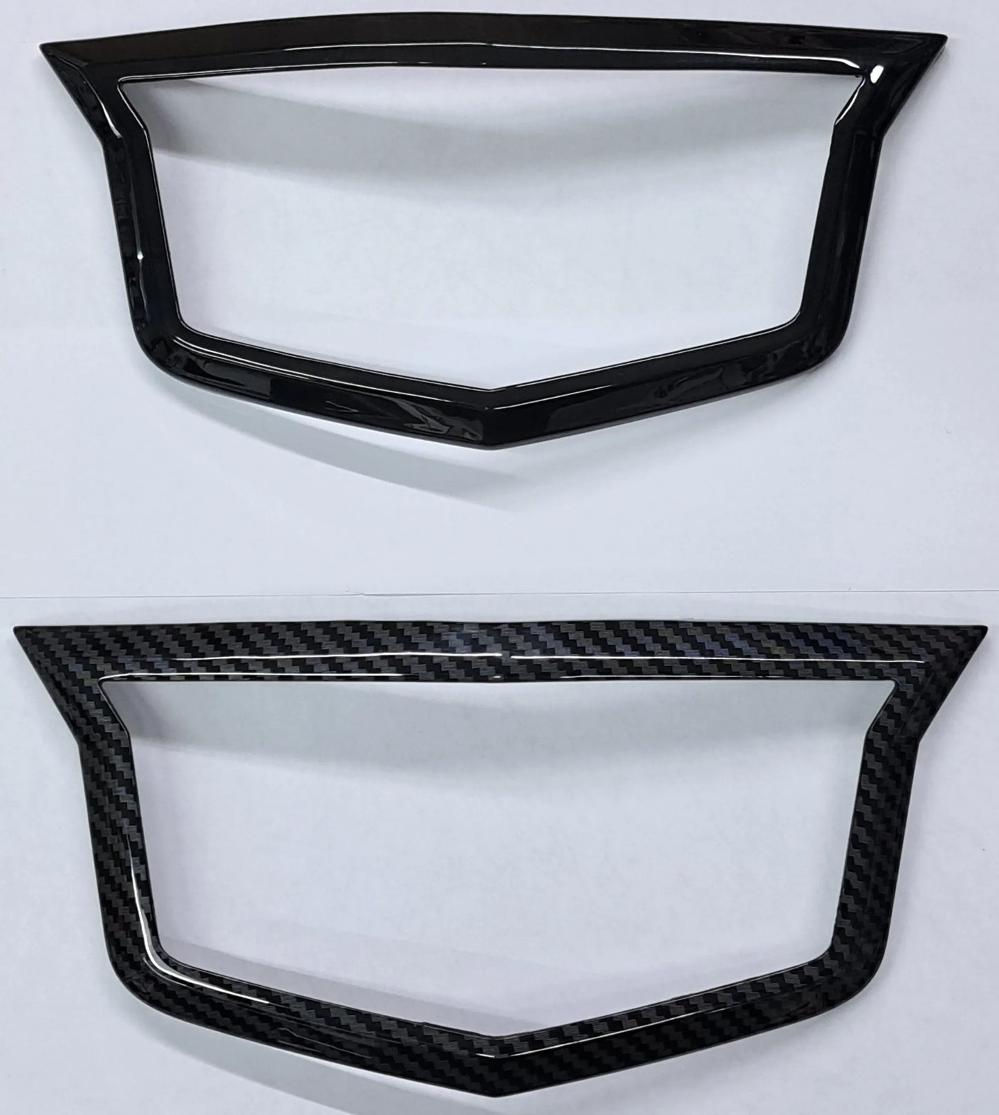 Cadillac CT4-V Front Adaptive Cruise Emblem Trim Cover in Carbon Fiber Print or Gloss Black