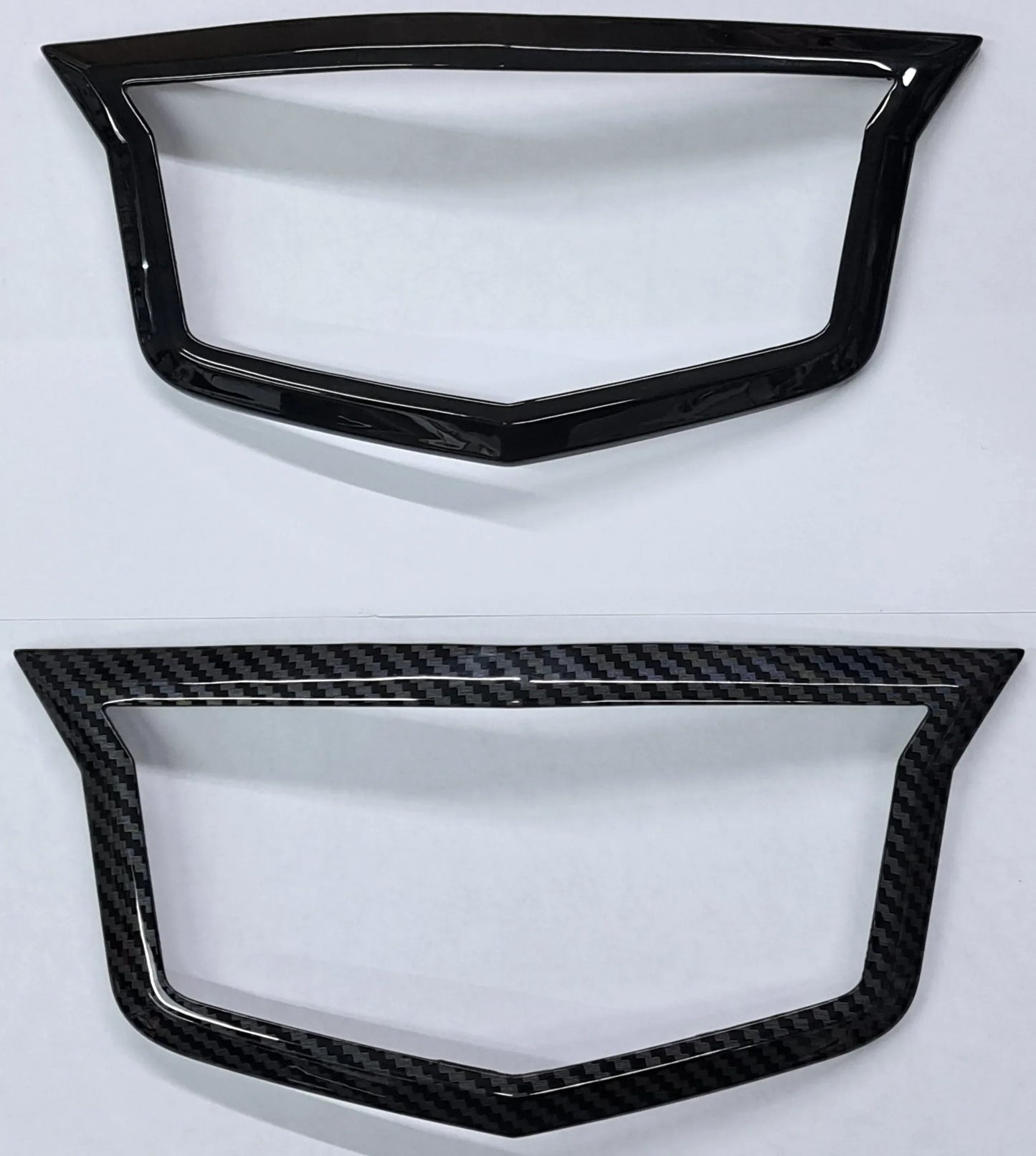 Cadillac CT4-V Blackwing Front Adaptive Cruise Emblem Trim Cover in Carbon Fiber Print or Gloss Black