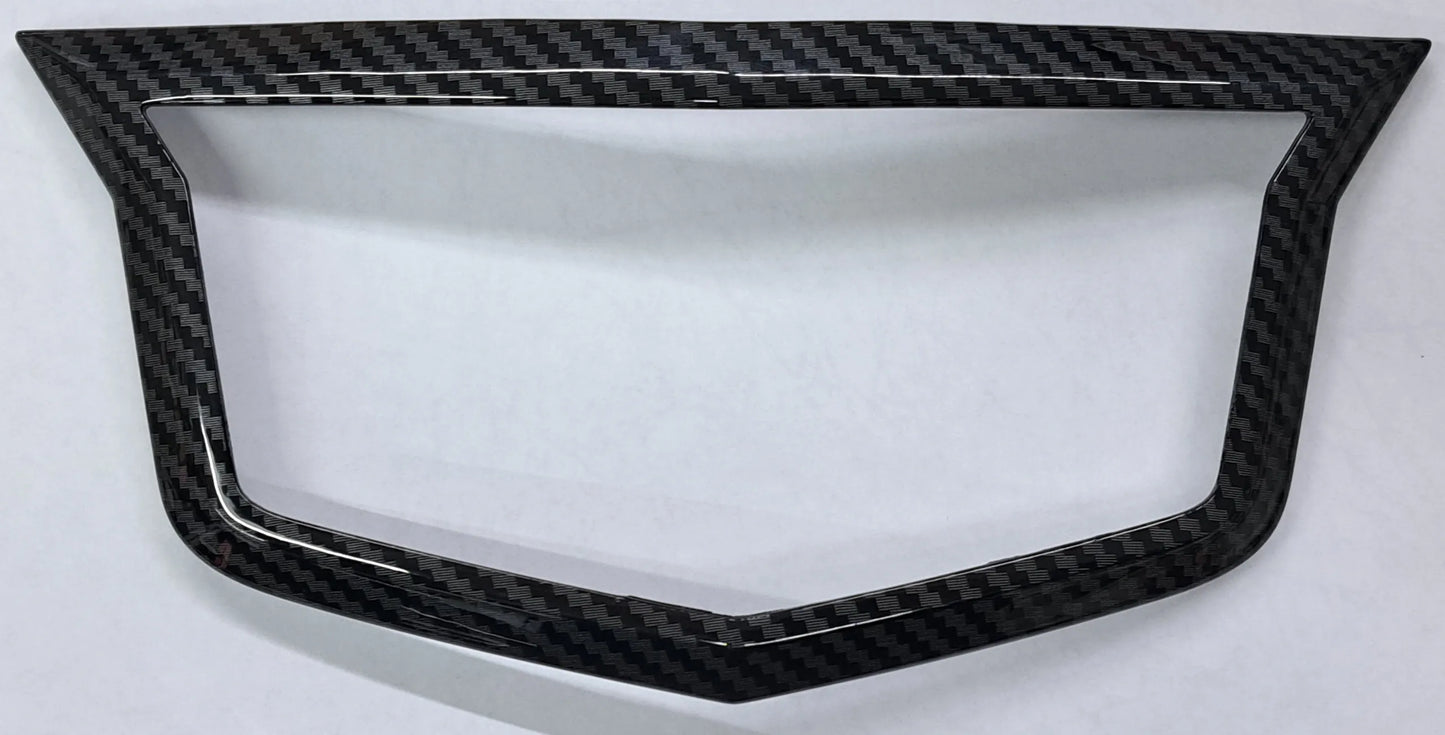 Cadillac CT4 Front Adaptive Cruise Emblem Trim Cover in Carbon Fiber Print or Gloss Black