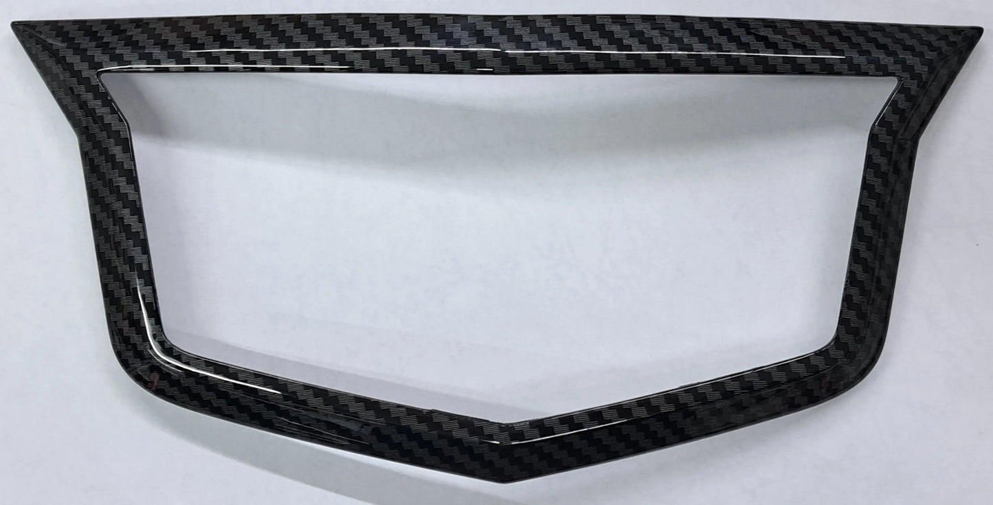 Cadillac CT4-V Blackwing Front Adaptive Cruise Emblem Trim Cover in Carbon Fiber Print or Gloss Black