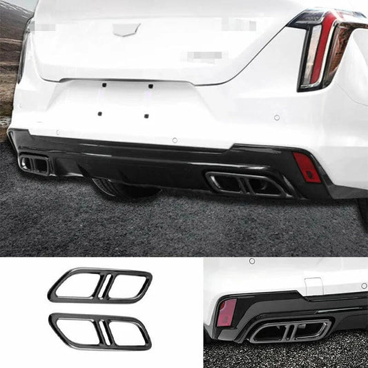Cadillac CT4-V Gloss Black Stainless Exhaust Tip Overlay
