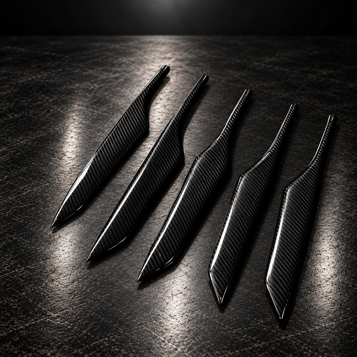 2022-'24 CT5-V Blackwing Genuine Carbon Fiber Six (6) Piece Interior Door Trim Overlay Kit