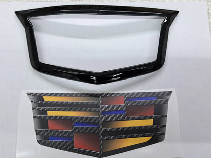 Cadillac CT4-V Adaptive Cruise Emblem Blackout Kit in Gloss Black or Carbon Fiber Print