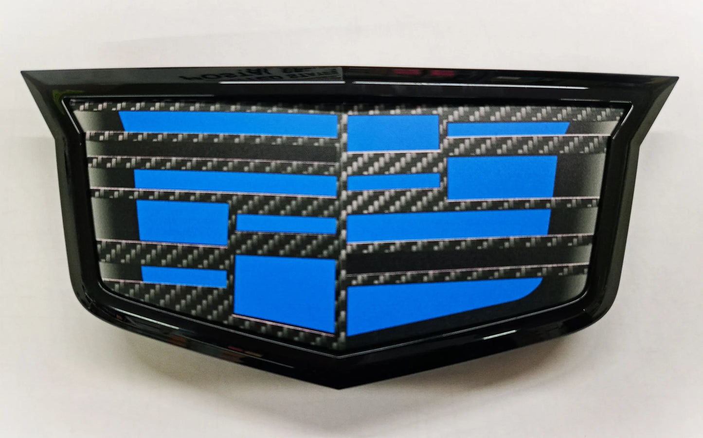 CT5-V Blackwing Adaptive Cruise Electric Blue Front Cadillac Shield/Emblem Adhesive Color Decal Overlay Kit (Gloss Black or Carbon Fiber Print)