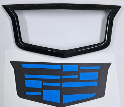 Cadillac CT4-V Adaptive Cruise Emblem Blackout Kit in Gloss Black or Carbon Fiber Print