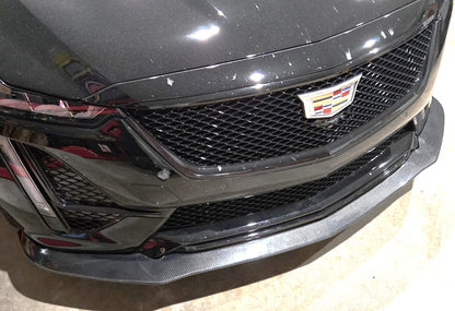 Cadillac CT5-V Front Performance Splitter in Genuine Carbon Fiber or Gloss Black Fiber Glass