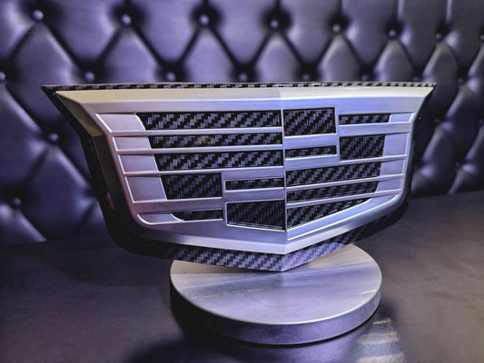 Cadillac CT4-V Silver Front Emblem w/ Carbon Center