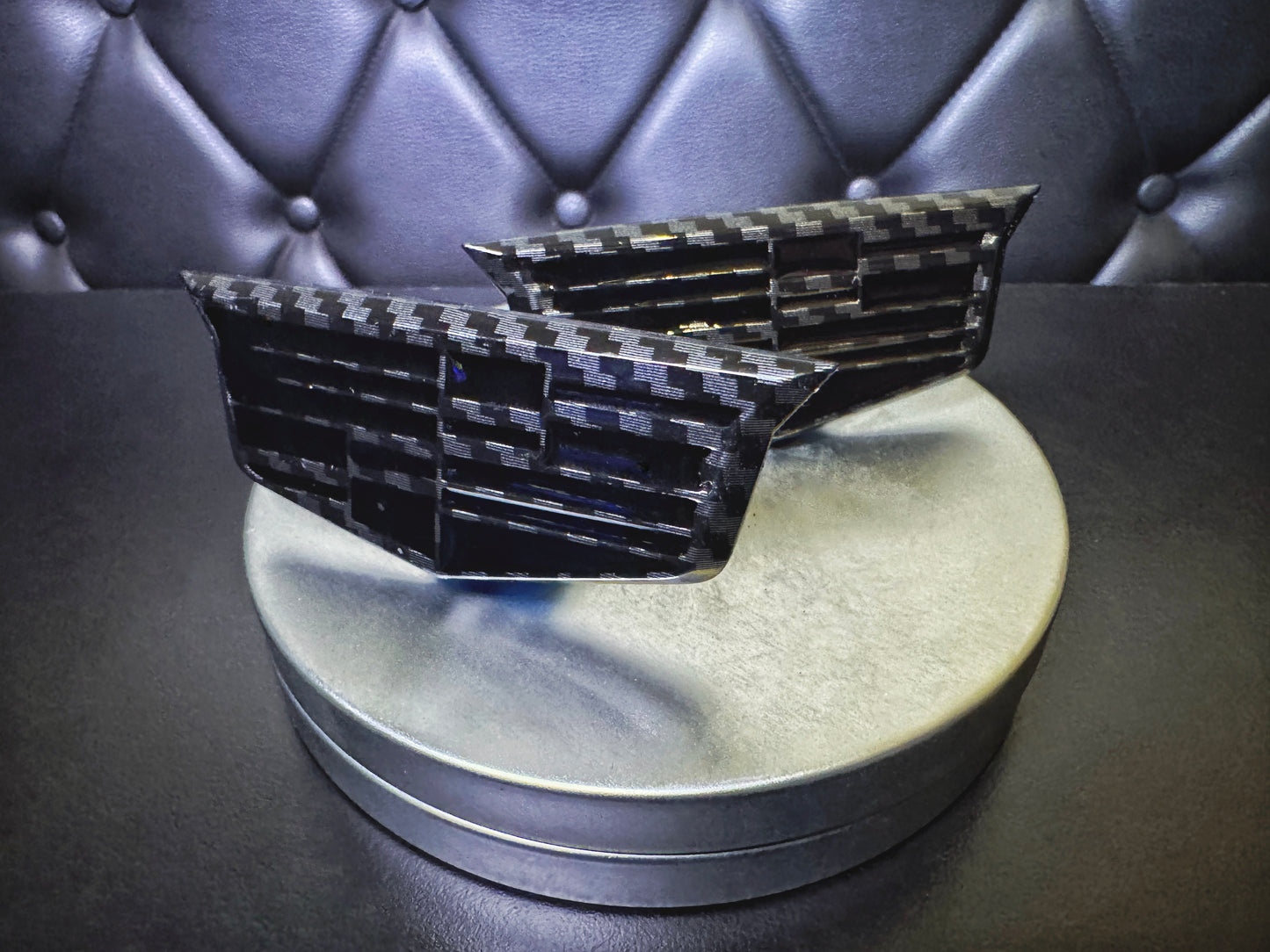 CT5-V Blackwing Fender Small Cadillac Shield Emblems in Carbon Fiber w/ Black Center