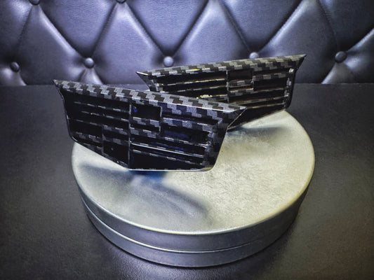 CT5-V Blackwing Fender Small Cadillac Shield Emblems in Carbon Fiber w/ Black Center