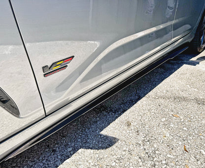 Cadillac CT4-V Blackwing CT4V CT4 Sport Spec-2 Performance Side Skirt Splitters Rocker Panels Carbon Fiber or Gloss Black Fiberglass Aero Aftermarket OEM Mods