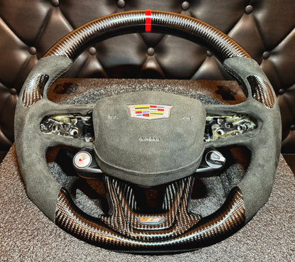 Cadillac CT5-V Blackwing racing steering wheel carbon fiber alcantara airbag cover aftermarket upgrade mod interior