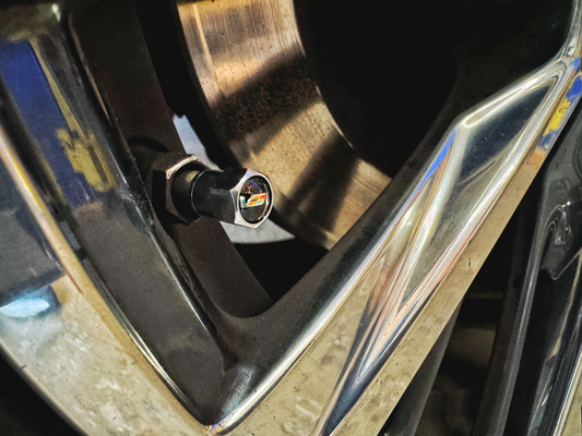 Cadillac "V-Series" Metallic Silver Valve Stem Caps