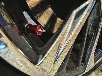Cadillac "V-Series" Metallic Red Valve Stem Caps