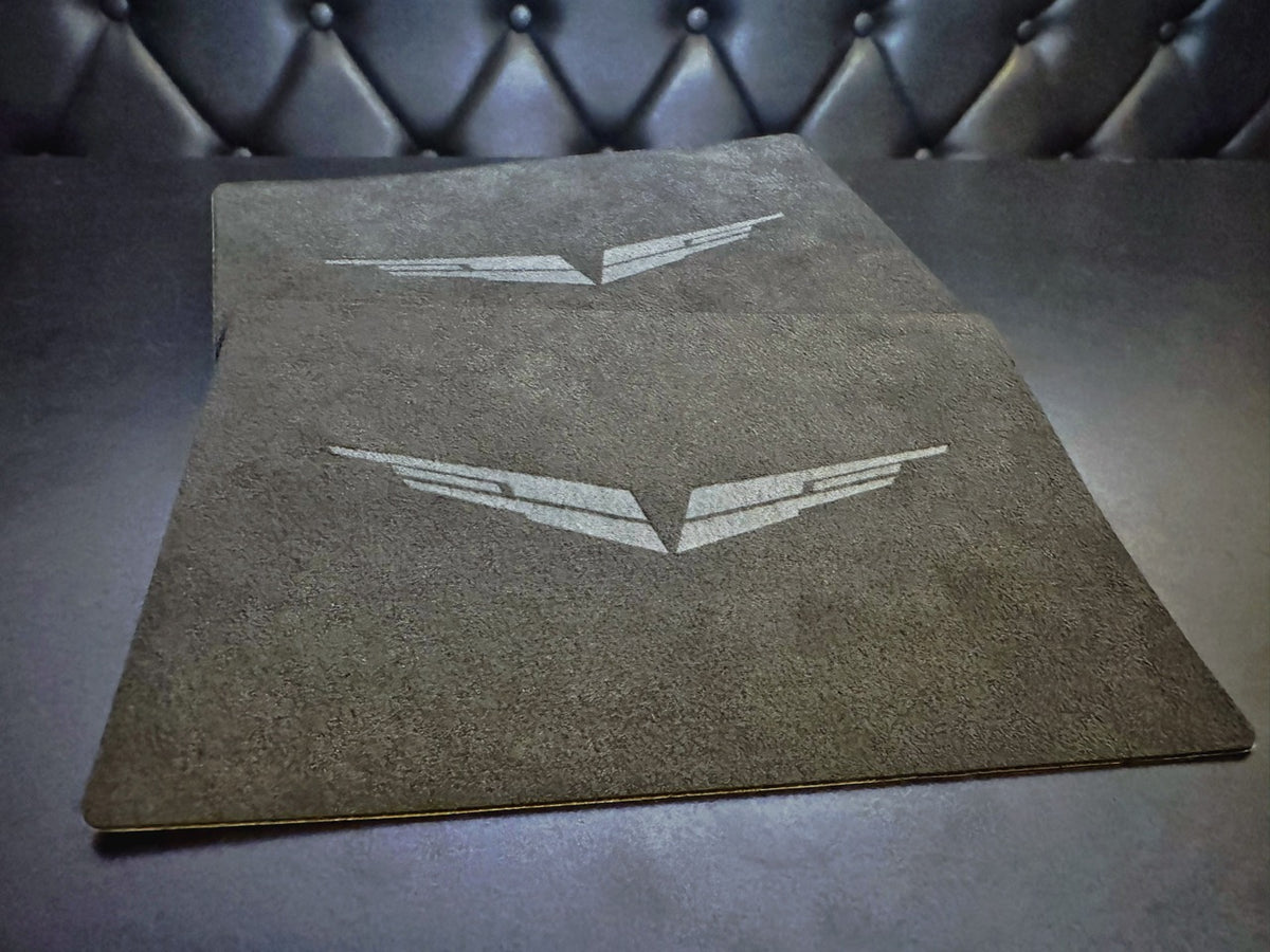 SVG Sun Visor Airbag Warning Label Covers | Lux Alcantara w/ Debossed Logo