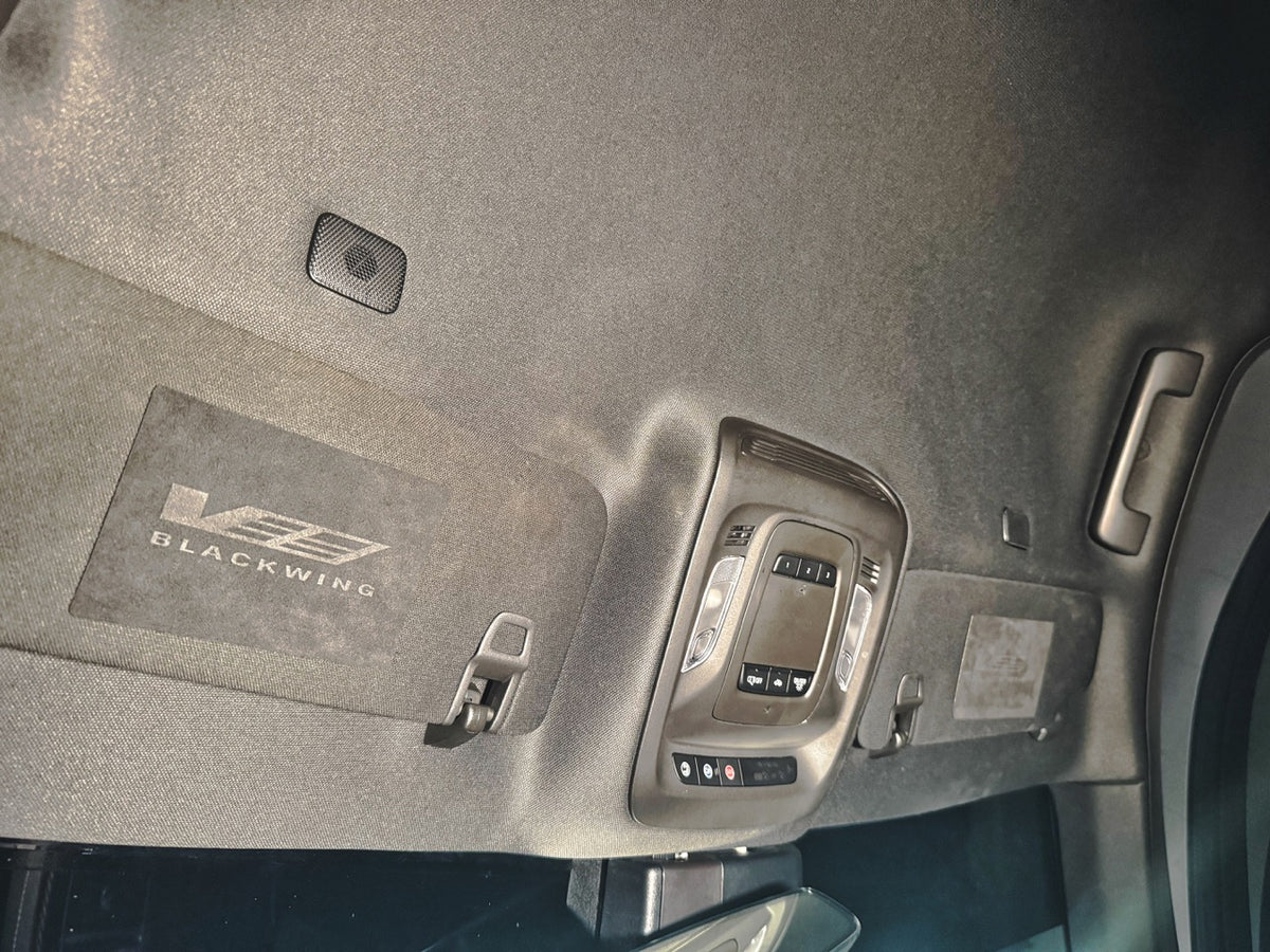 SVG Sun Visor Airbag Warning Label Covers | Lux Alcantara w/ Debossed Logo