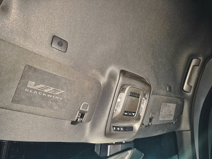 SVG Sun Visor Airbag Warning Label Covers | Lux Alcantara w/ Debossed Logo
